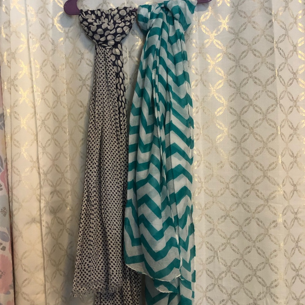 Polka dot and chevron scarves